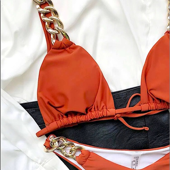 TRIANGLE CHAIN ACCENT BIKINI - Picture 8 of 8